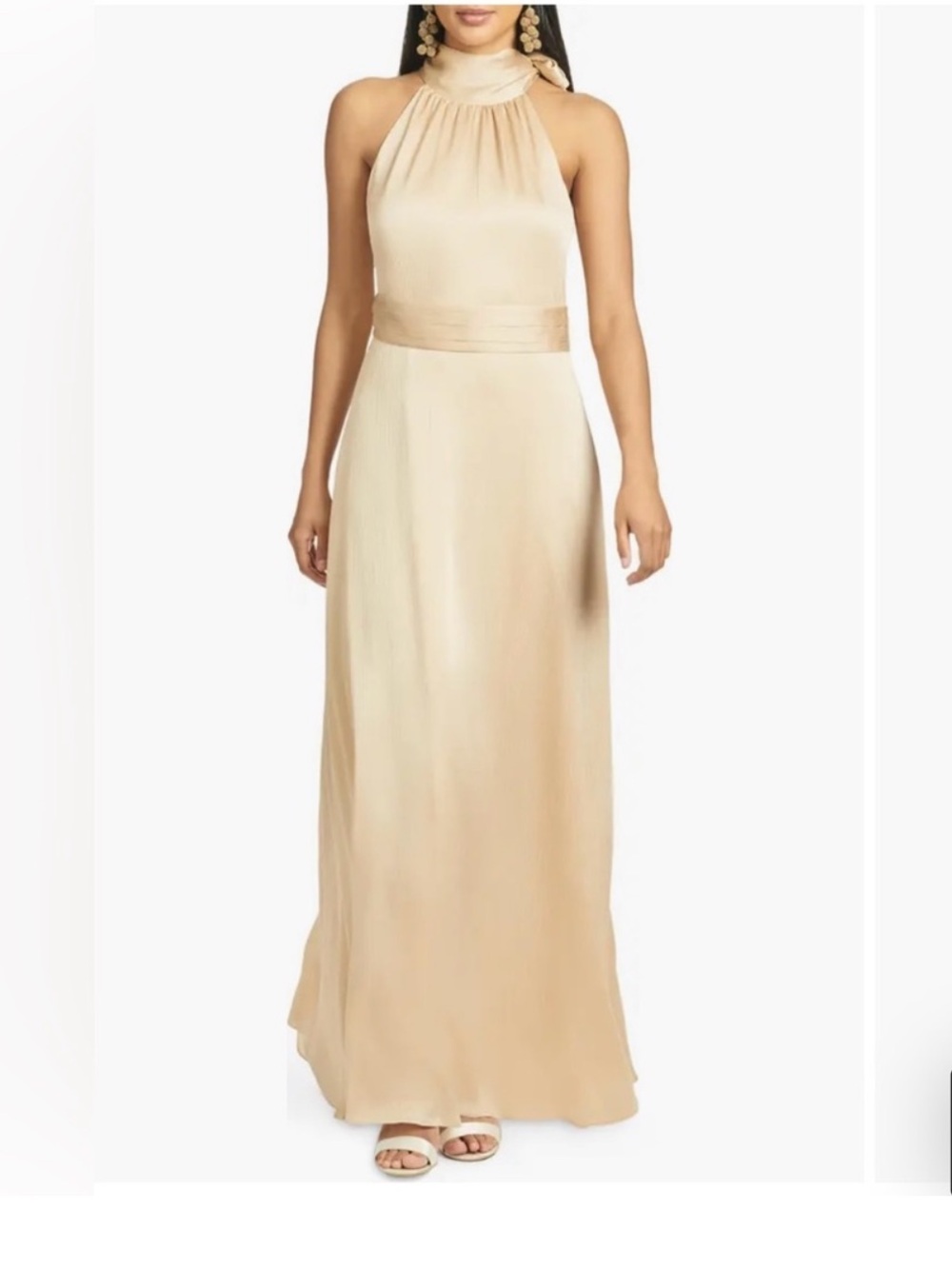 NWT Sachin + Babi Sleeveless High-Neck Dress in Champagne